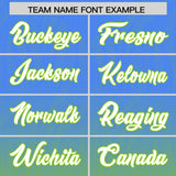 Custom Powder Blue Neon Green Gradient Fashion Outdoor Authentic Football Jersey