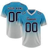 Custom Panther Blue Gray Gradient Fashion Outdoor Authentic Football Jersey