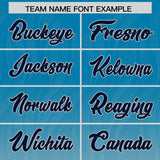 Custom Panther Blue Gray Gradient Fashion Outdoor Authentic Football Jersey