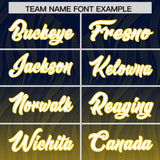 Custom Navy Gold Gradient Fashion Outdoor Authentic Football Jersey