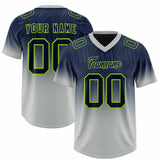 Custom Navy Gray Gradient Fashion Outdoor Authentic Football Jersey