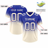 Custom Royal Cream Gradient Fashion Outdoor Authentic Football Jersey