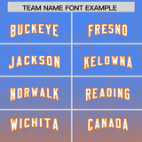 Custom Powder Blue Orange Gradient Fashion Outdoor Authentic Football Jersey