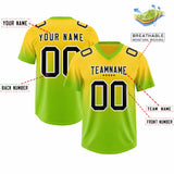 Custom Gold Neon Green Gradient Fashion Outdoor Authentic Football Jersey