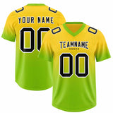 Custom Gold Neon Green Gradient Fashion Outdoor Authentic Football Jersey