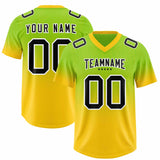 Custom Neon Green Gold Gradient Fashion Outdoor Authentic Football Jersey