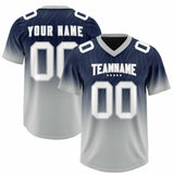 Custom Navy Gray Gradient Fashion Outdoor Authentic Football Jersey
