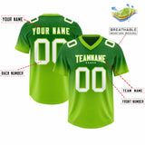 Custom Kelly Green Neon Green Gradient Fashion Outdoor Authentic Football Jersey