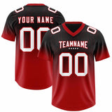 Custom Black Red Gradient Fashion Outdoor Authentic Football Jersey