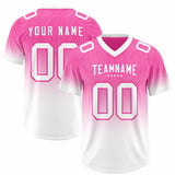 Custom Pink White Gradient Fashion Outdoor Authentic Football Jersey