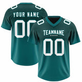 Custom Midnight Green Aqua Gradient Fashion Outdoor Authentic Football Jersey