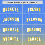 Custom Powder Blue Gold Gradient Fashion Outdoor Authentic Football Jersey