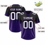 Custom Black Purple Gradient Fashion Outdoor Authentic Football Jersey