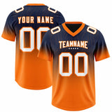 Custom Navy Orange Gradient Fashion Outdoor Authentic Football Jersey