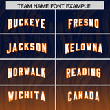 Custom Navy Orange Gradient Fashion Outdoor Authentic Football Jersey