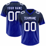 Custom Navy Royal Gradient Fashion Outdoor Authentic Football Jersey