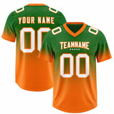 Custom Kelly Green Orange Gradient Fashion Outdoor Authentic Football Jersey