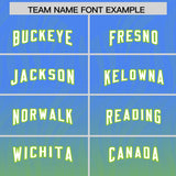 Custom Powder Blue Neon Green Gradient Fashion Outdoor Authentic Football Jersey