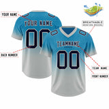 Custom Panther Blue Gray Gradient Fashion Outdoor Authentic Football Jersey