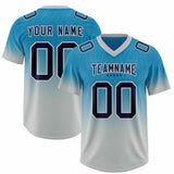 Custom Panther Blue Gray Gradient Fashion Outdoor Authentic Football Jersey