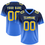 Custom Navy Powder Blue Gradient Fashion Outdoor Authentic Football Jersey