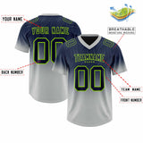 Custom Navy Gray Gradient Fashion Outdoor Authentic Football Jersey