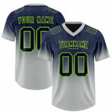 Custom Navy Gray Gradient Fashion Outdoor Authentic Football Jersey