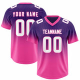 Custom Purple Pink Gradient Fashion Outdoor Authentic Football Jersey