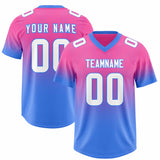 Custom Pink Powder Blue Gradient Fashion Outdoor Authentic Football Jersey