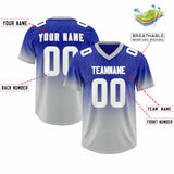Custom Royal Gray Gradient Fashion Outdoor Authentic Football Jersey