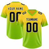 Custom Gold Neon Green Gradient Fashion Outdoor Authentic Football Jersey