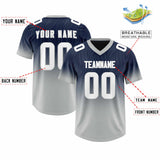 Custom Navy Gray Gradient Fashion Outdoor Authentic Football Jersey