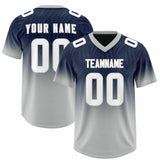 Custom Navy Gray Gradient Fashion Outdoor Authentic Football Jersey