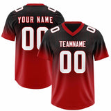 Custom Black Red Gradient Fashion Outdoor Authentic Football Jersey
