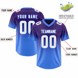 Custom Purple Powder Blue Gradient Fashion Outdoor Authentic Football Jersey