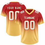 Custom Red Khaki Gradient Fashion Outdoor Authentic Football Jersey