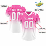 Custom Pink White Gradient Fashion Outdoor Authentic Football Jersey