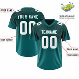 Custom Midnight Green Aqua Gradient Fashion Outdoor Authentic Football Jersey