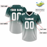 Custom Midnight Green Gray Gradient Fashion Outdoor Authentic Football Jersey