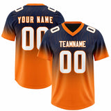 Custom Navy Orange Gradient Fashion Outdoor Authentic Football Jersey