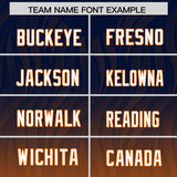 Custom Navy Orange Gradient Fashion Outdoor Authentic Football Jersey