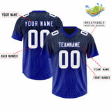 Custom Navy Royal Gradient Fashion Outdoor Authentic Football Jersey