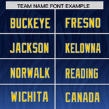 Custom Navy Powder Blue Gradient Fashion Outdoor Authentic Football Jersey