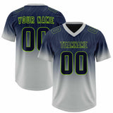 Custom Navy Gray Gradient Fashion Outdoor Authentic Football Jersey