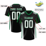 Custom Black Kelly Green Side Stripe Pattern Authentic Football Jersey