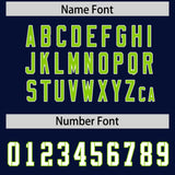 Custom Navy Neon Green Side Stripe Pattern Authentic Football Jersey