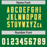 Custom Kelly Green Gold Side Stripe Pattern Authentic Football Jersey