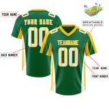 Custom Kelly Green Gold Side Stripe Pattern Authentic Football Jersey