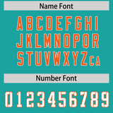 Custom Aqua Orange Side Stripe Pattern Authentic Football Jersey