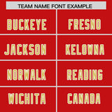 Custom Red Old Gold Side Stripe Pattern Authentic Football Jersey